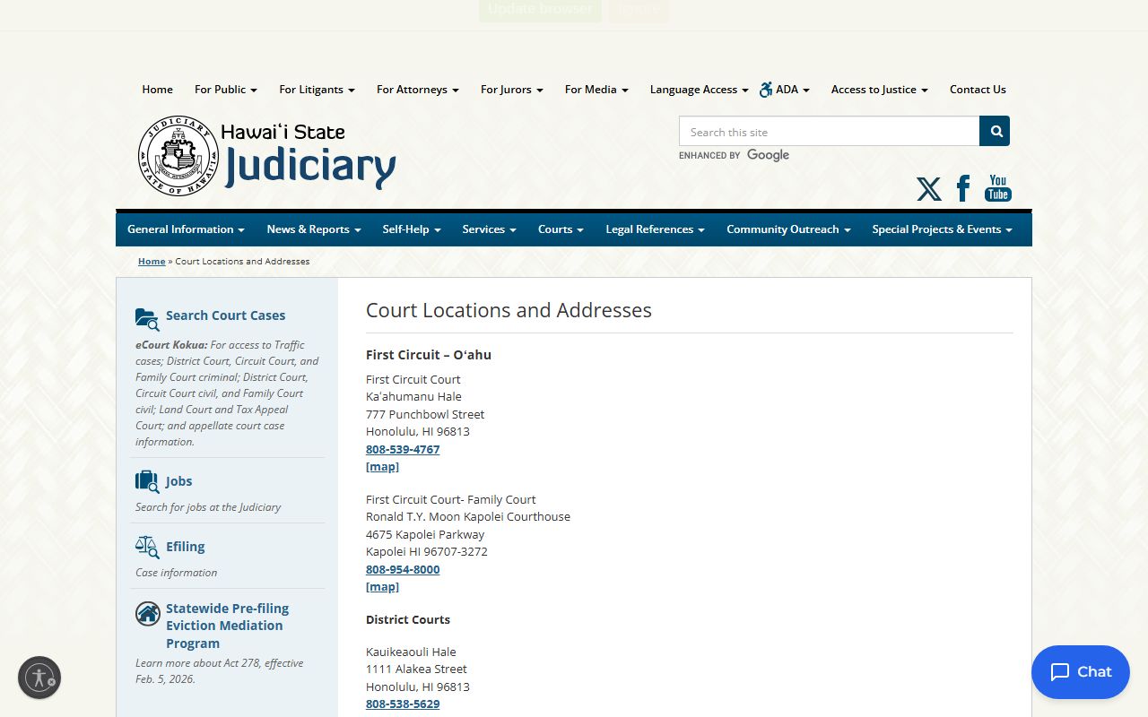 Kapolei family court records - Hawaii Judiciary Complex location details