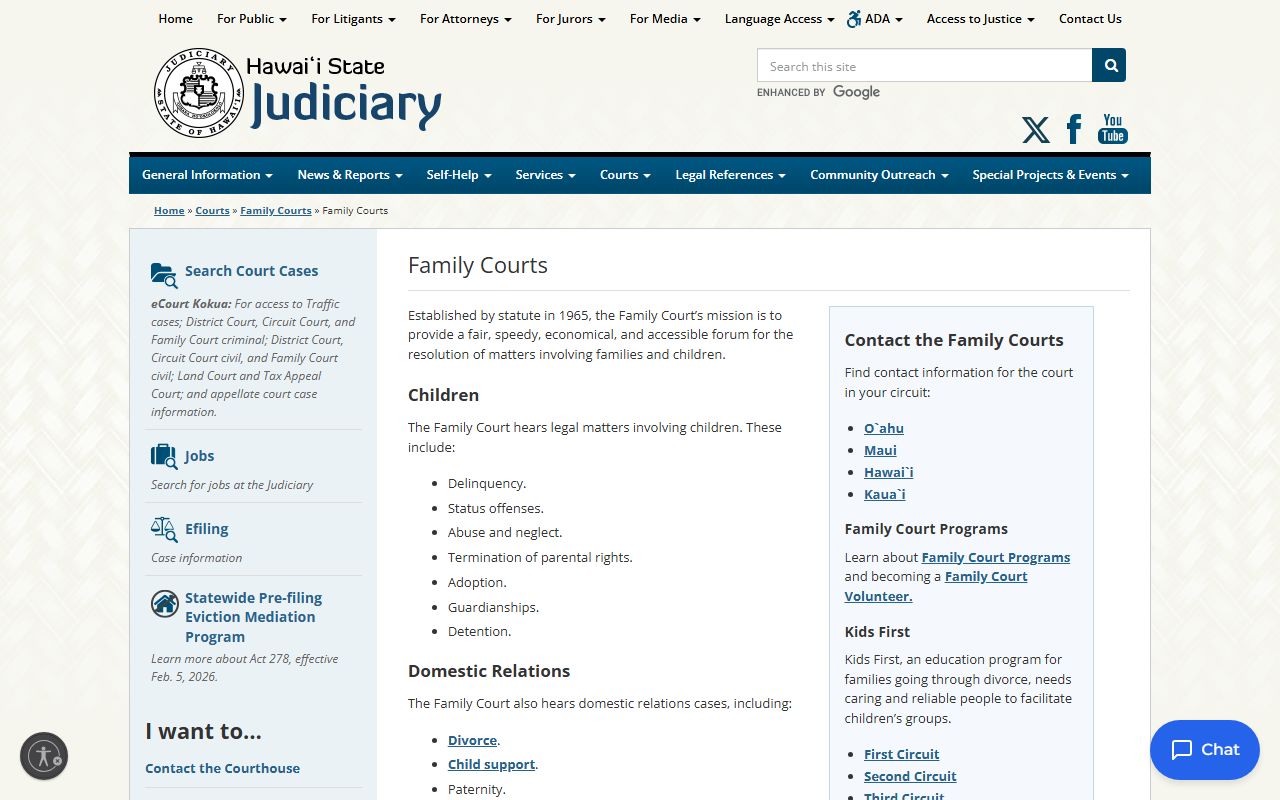 Wahiawa family court records - Hawaii Family Courts system information